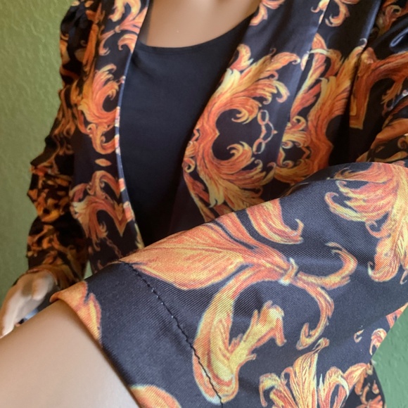 CIEN Open Front Lightweight Blazer Gold Black Sz Large NEW with Tag - Picture 9 of 9